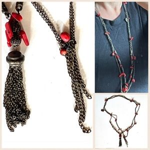 Cute vintage Urban Outfitter necklace. Doubles chain beads